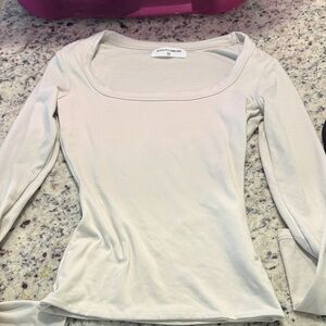 Beige Long Sleeve Top